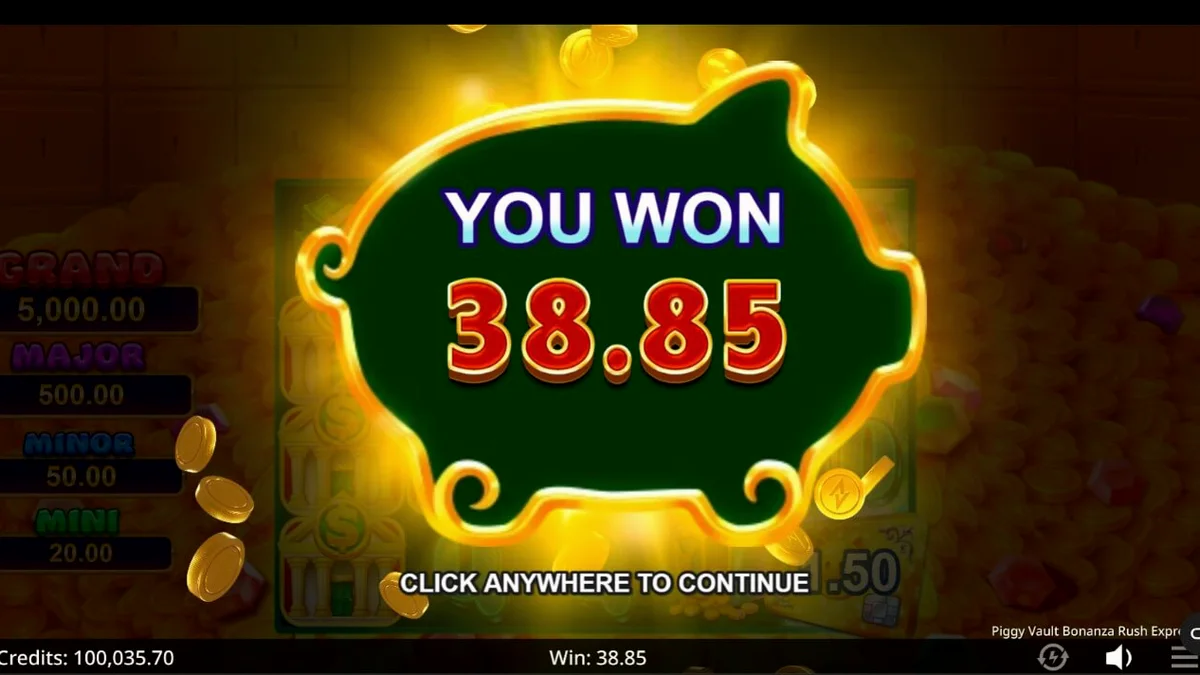 Piggy Vault Bonanza Rush Express سلاٹ کا پرتعیش بینک تھیم اور گولڈ کوائنز